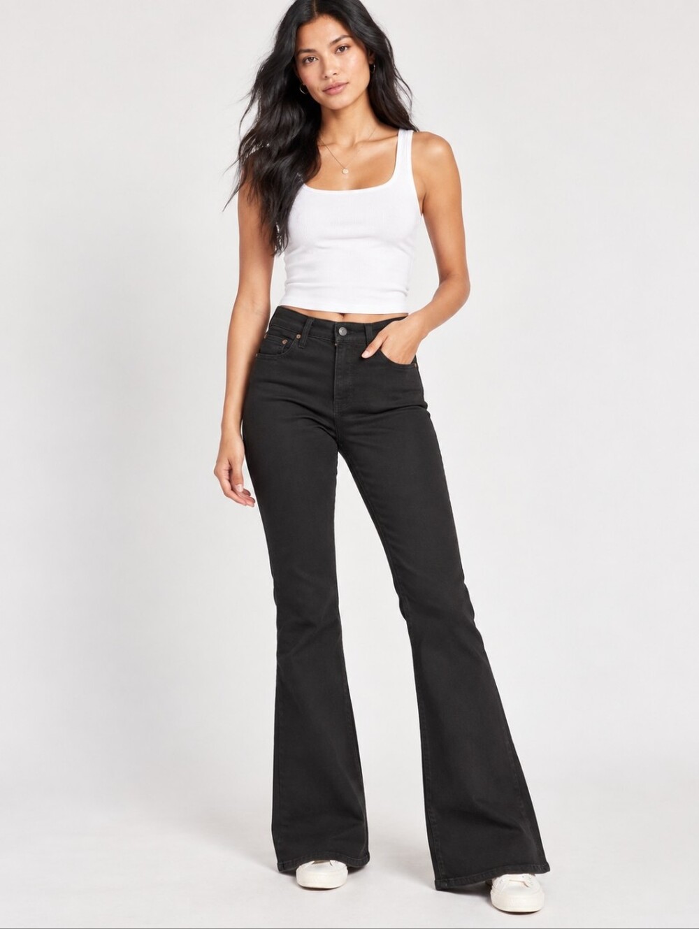 ❤️ LEVI'S 726 HIGH RISE FLARE JEANS, BLACK, 4 (27)